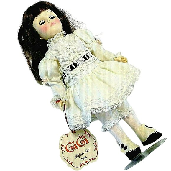 Effanbee 1975 Gi-Gi Papas Pet Doll 1838 Collector's Edition Lace Dress Wrist Tag - Picture 6 of 11